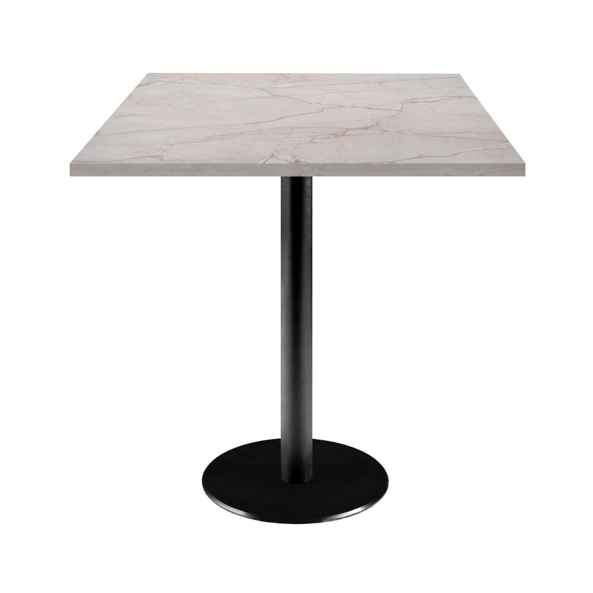 RestooTab Tisch Rome quadratisch - Dekor Stein 70x70x75 cm (LxBxH); Platte beige, Gestell schwarz; quadratisch