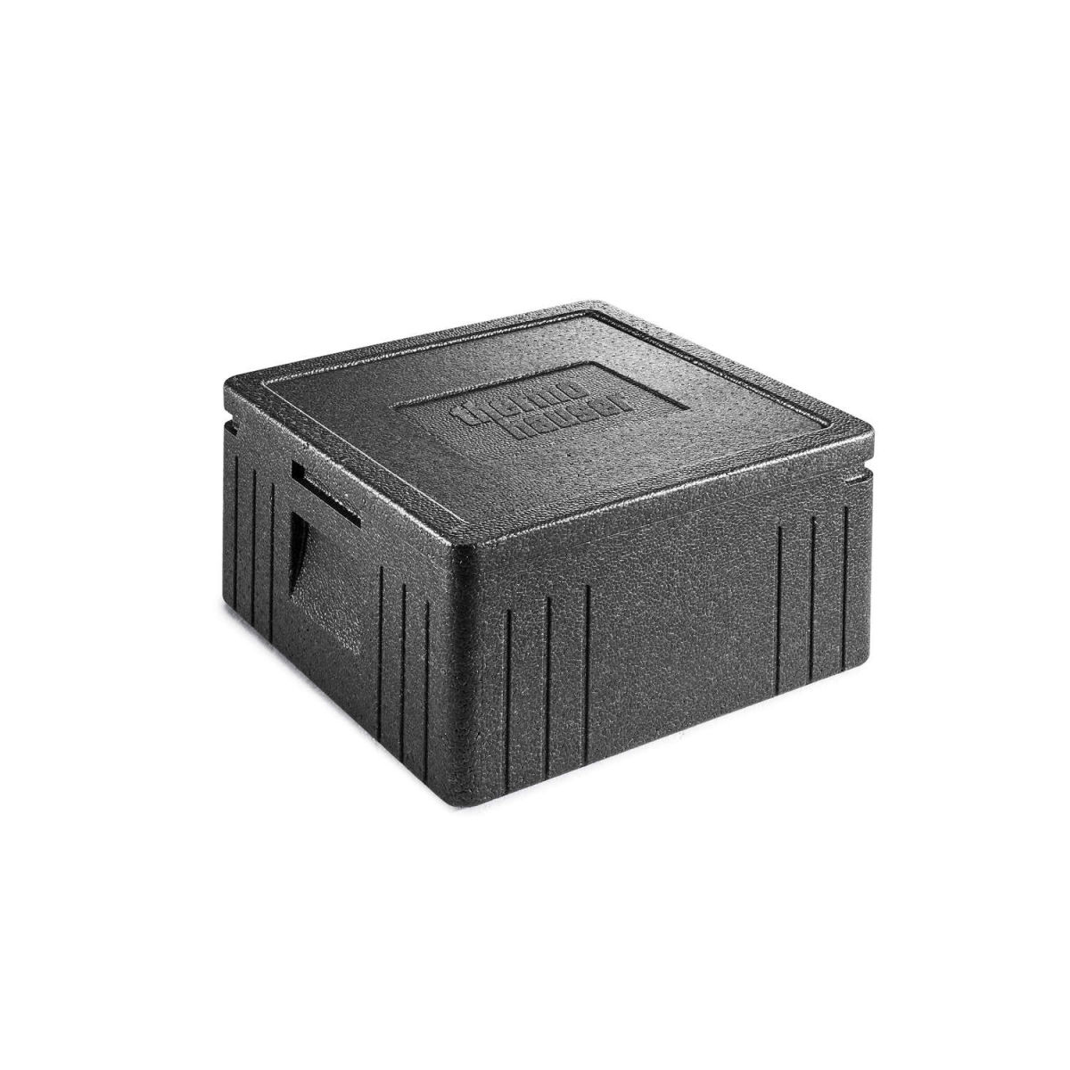 thermohauser EPP-Thermobox Pizza Eco Line inklusive Deckel - 21,5 Liter Volumen - 41 x 41 x 23,5 cm - Pizzabox für Lieferservice 21.5 l, 41x41x23.5 cm (LxBxH); schwarz
