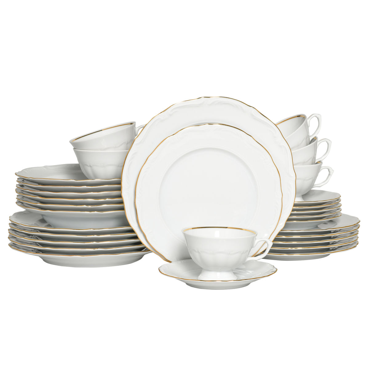 CreaTable Maria Theresia - Kombiservice 30-tlg weiß/gold