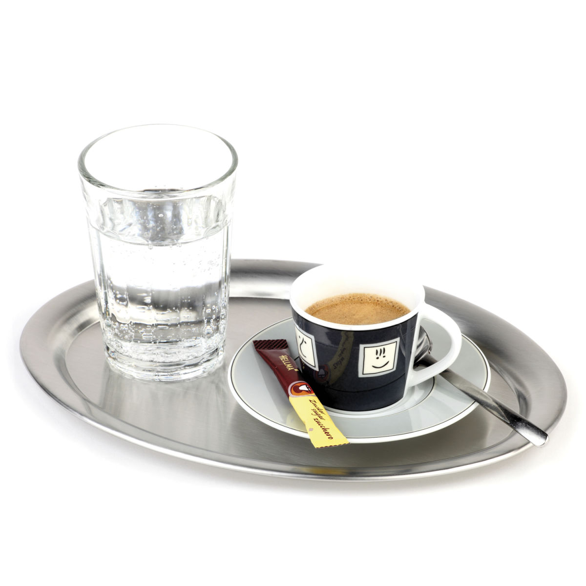 Vassoio da servizio Kaffeehaus opaco APS; 26.5x19.5x1.5 cm (LxLxH); argento; ovale