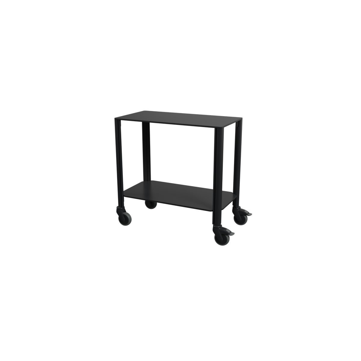 QUATRO Eleganter Servierwagen 77x71x76 cm (BxTxH); schwarz