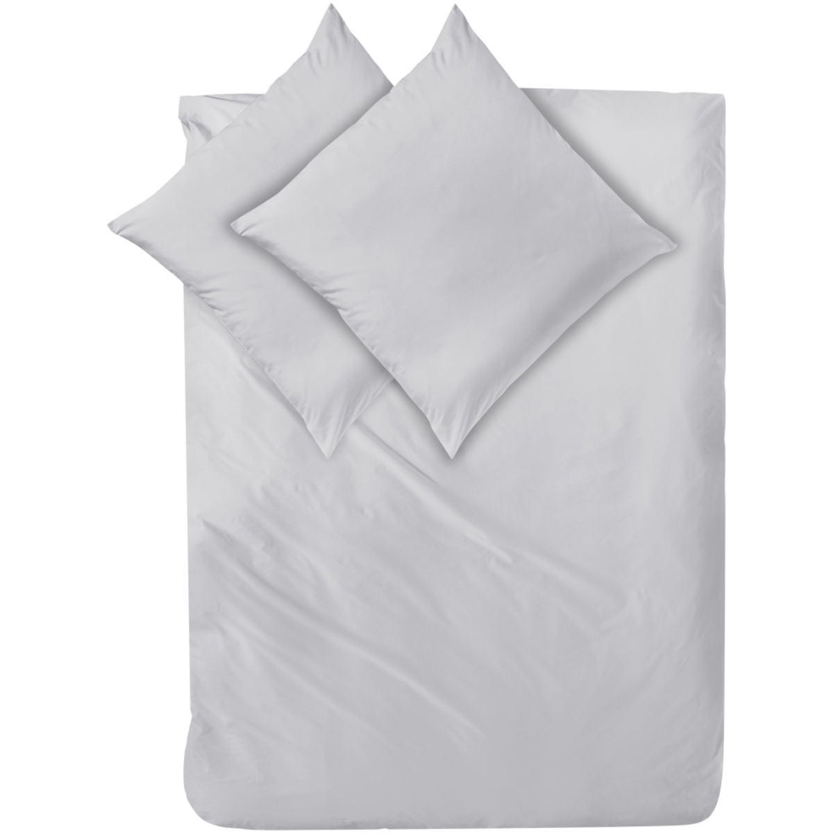 Decoper Decoper ® Mako-Satin Bettwäsche-Set aus 100% Baumwolle 200x200 cm (BxL), 80x80 cm (LxB); silber