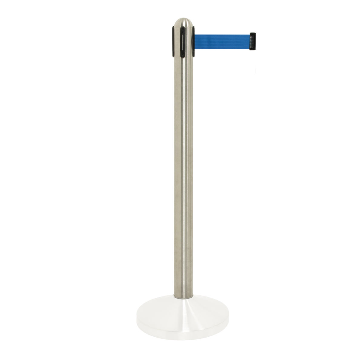 Colonnina Retrattile per Accoglienza - Cromo - 90cm - Nastro in nylon blu 205cm (Base RS-RT-RVS-C3 non inclusa) Securit; 9.5x1.43x94x1.43 cm (LxLxHxP); blu