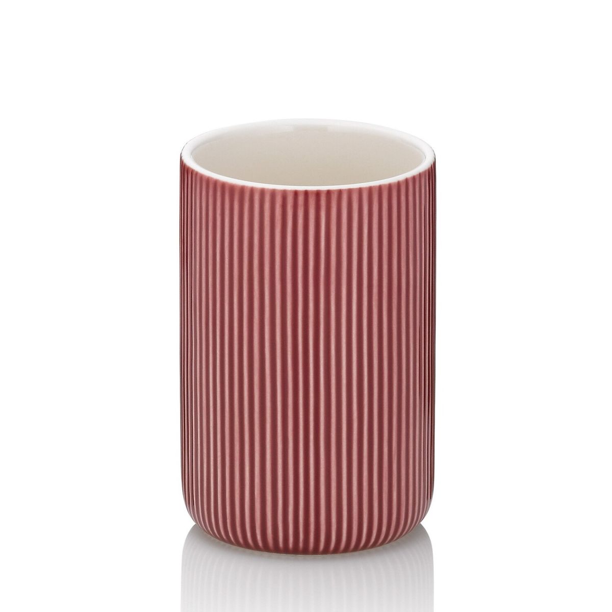 Portaspazzolino Ava in ceramica kela; 7.5x10.5 cm (ØxH); rosso