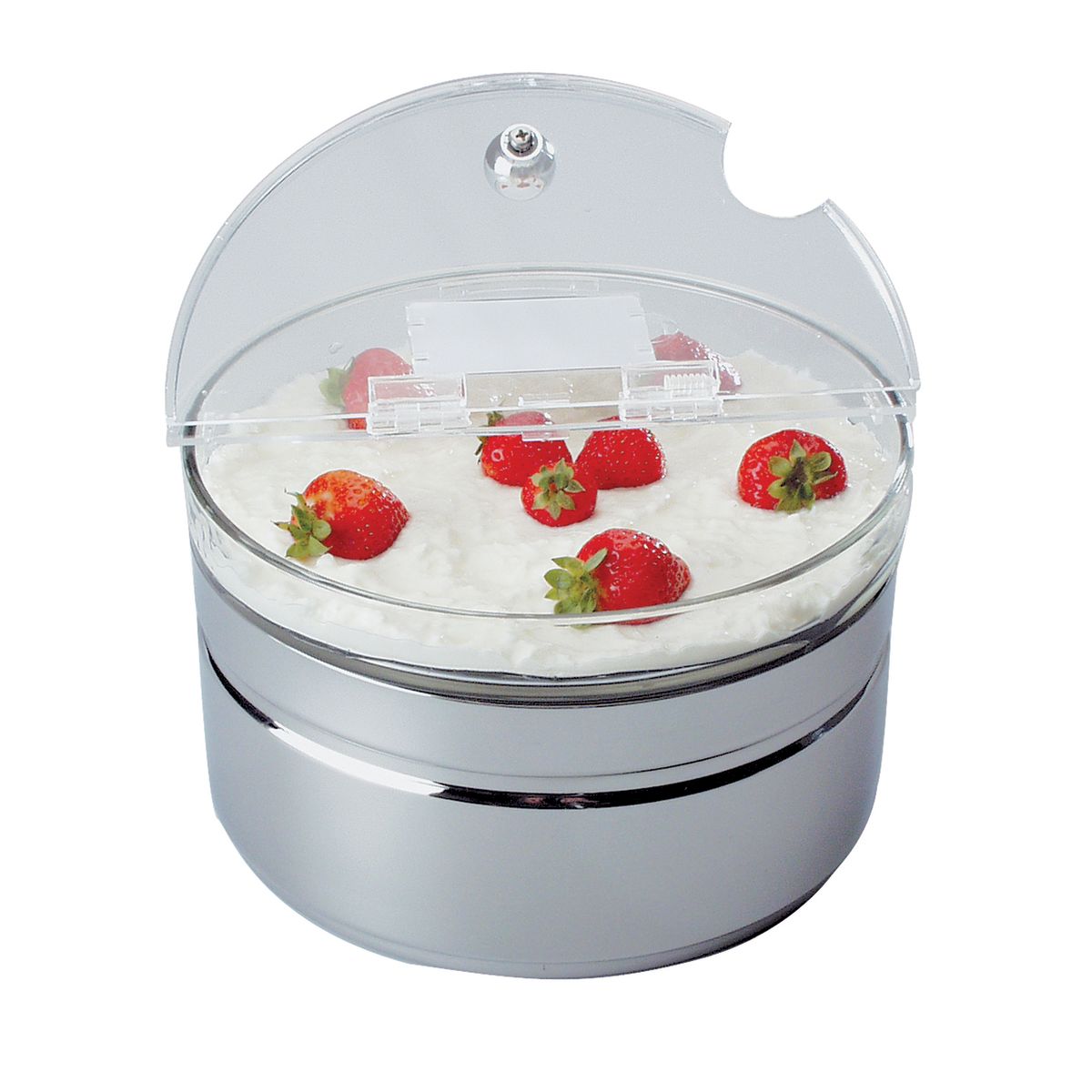 APS Kühlschale Maxi TOP FRESH, inkl. Kühlakku 2500 ml, 24x24x23x14 cm (LxBxØxH); transparent/edelstahl; rund