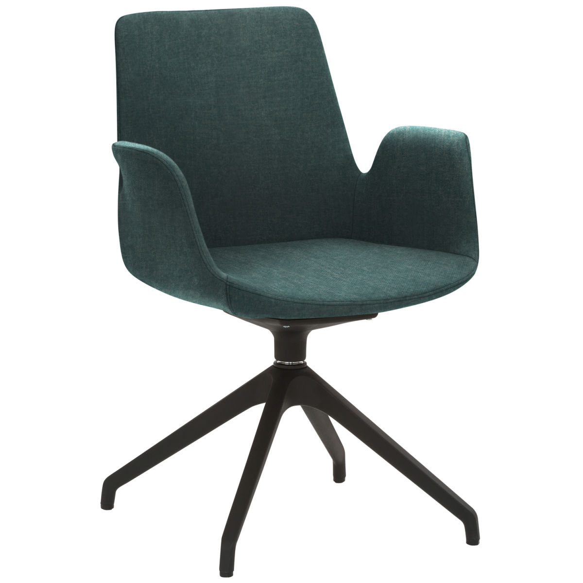 Mayer Sitzmöbel Sessel 2009 Polyester-Stoff, mit Armlehnen 58x57x84 cm (BxTxH); Sitz petrol, Gestell schwarz
