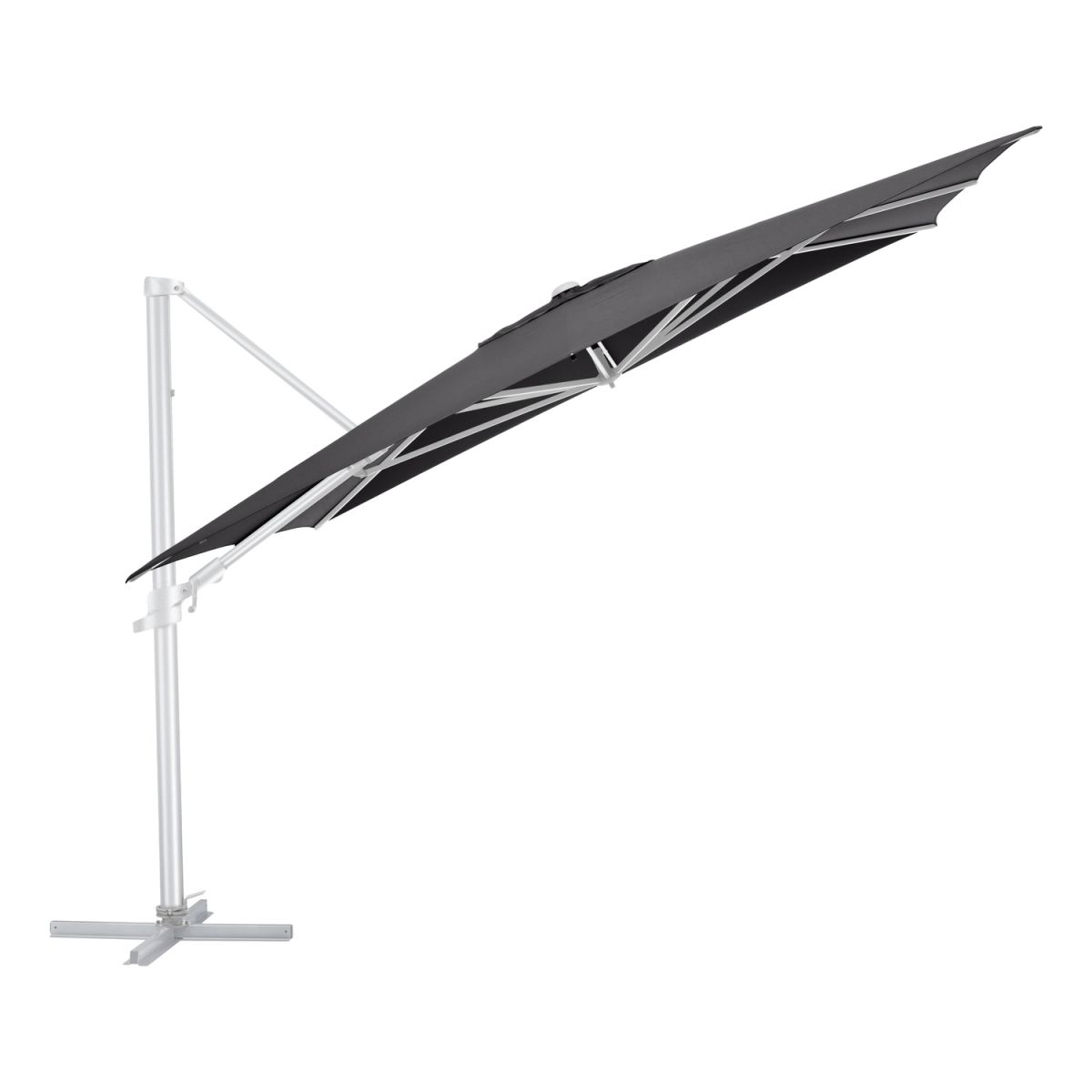 KETTLER Schirm UPF 50+ EASY FLEX , mit PU-Beschichtung 300x300x260 cm (LxBxH); anthrazit; Gestell silber; quadratisch; 3 Stück / Pack