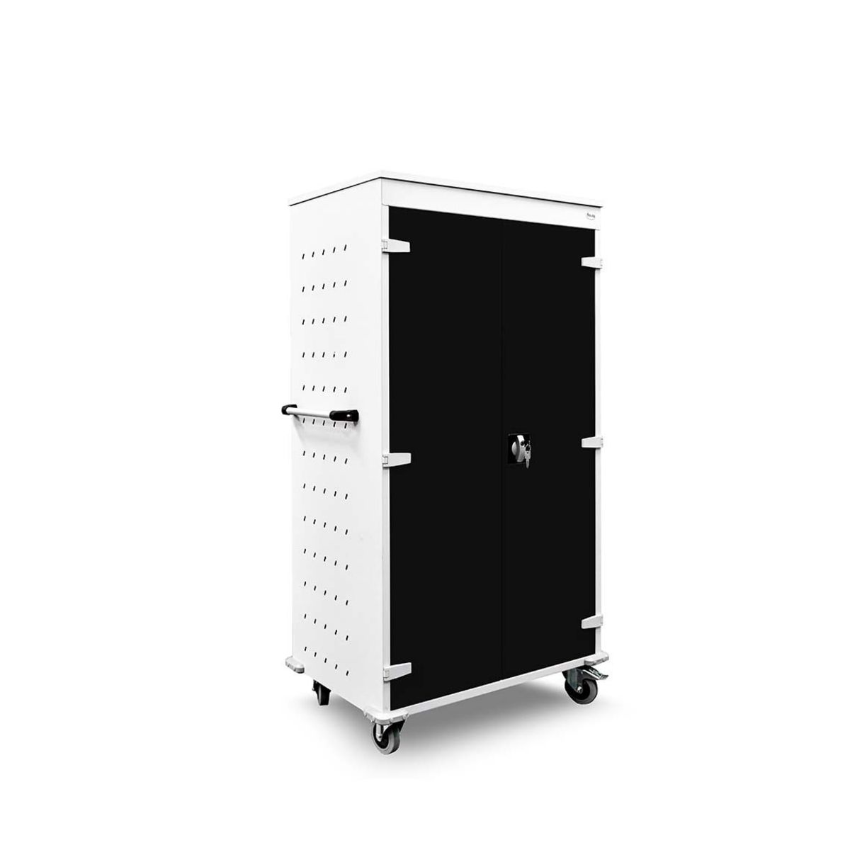 rotstahl Laptopwagen 26 Fächer mit lichtgrauem Korpus 92x154 cm (BxH); schwarz