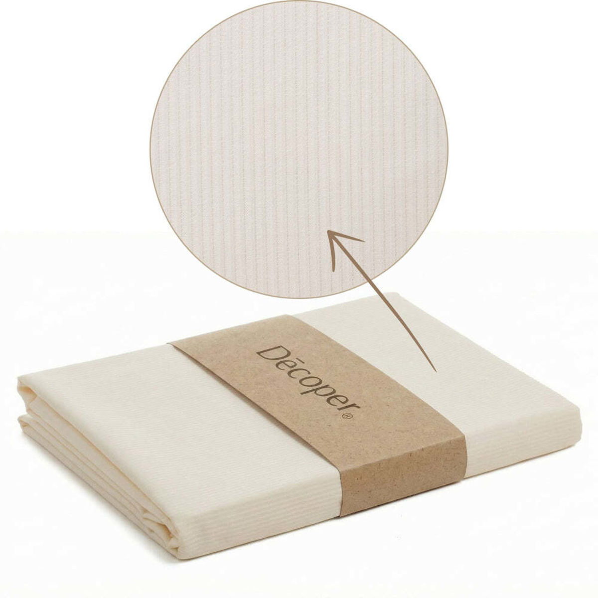 Decoper Streifsatin Bettwäsche Set; 135x200 cm (BxL), 80x80 cm (LxB); sekt