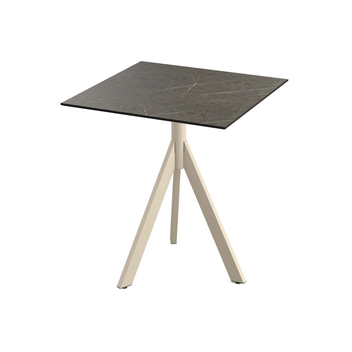 Feros Infinity Tripod Terrassentisch frame + HPL 70x70 cm 70x70x74 cm (LxBxH); sand/braun; quadratisch