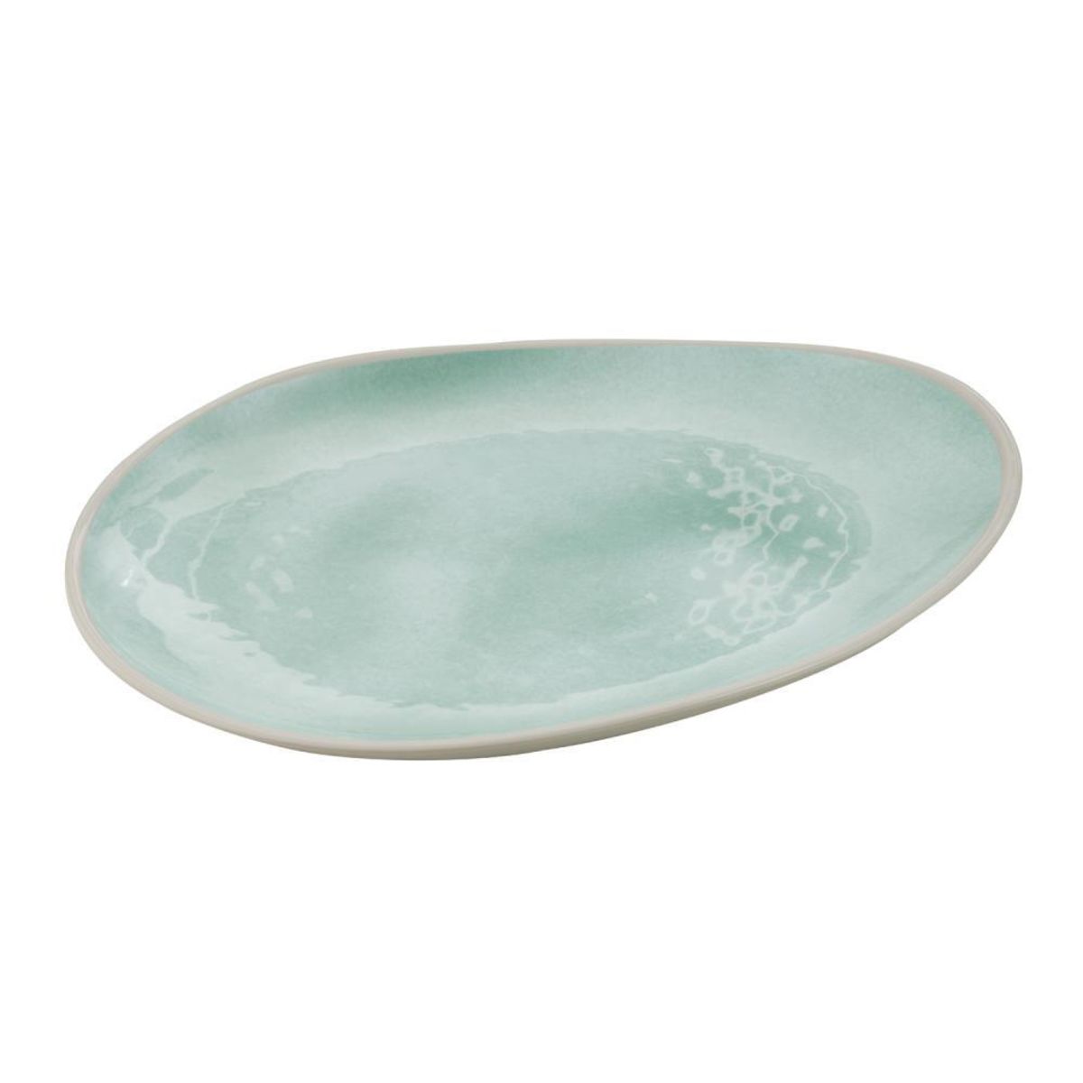 APS Teller -CALA-; 33.5x26x2.5 cm (LxBxH); grün/grau; organisch