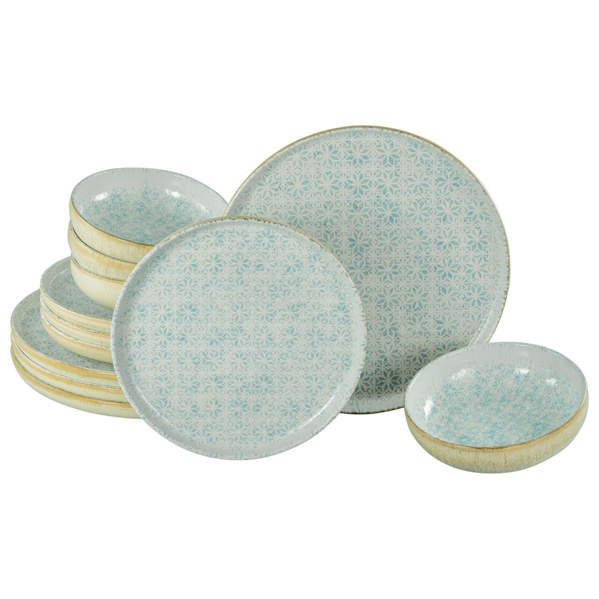 Uno Emiliana - Set di piatti 12 pezzi CreaTable; blu
