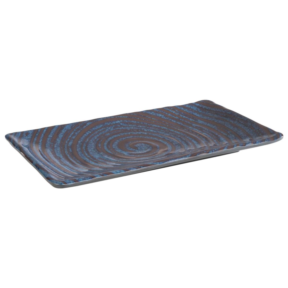 APS Tablett / Sushiboard LOOPS, Melamin 23.5x13.5x1.5 cm (LxBxH); blau/grau; rechteckig