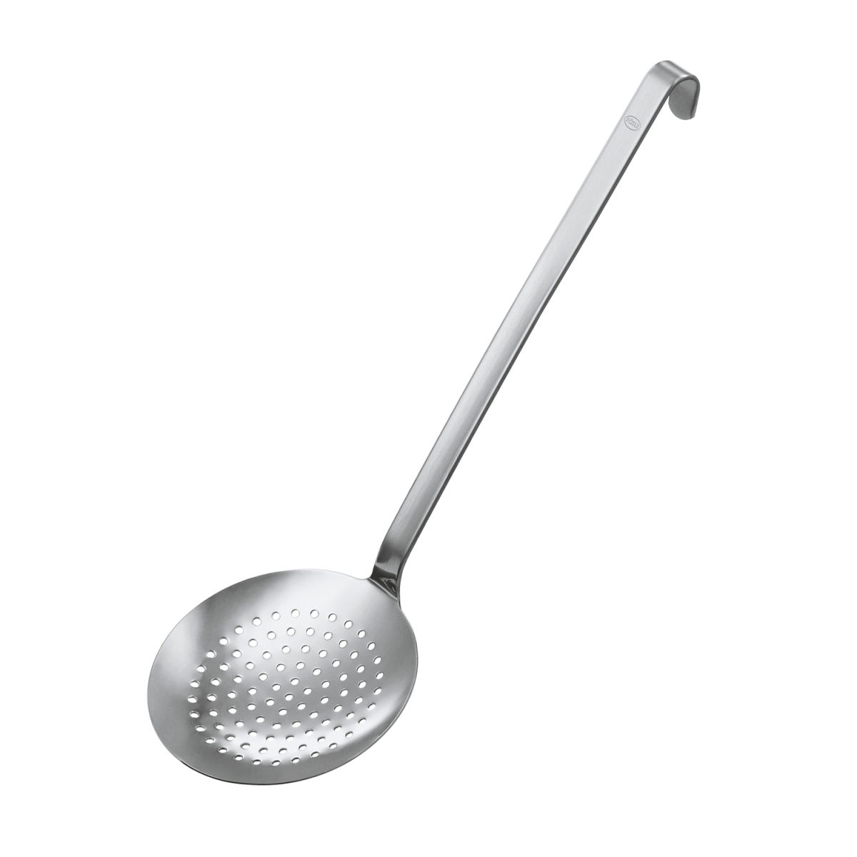 RÖSLE Haken Schaumlöffel flach grob gelocht 36x12x7.5 cm (LxBxH); silber