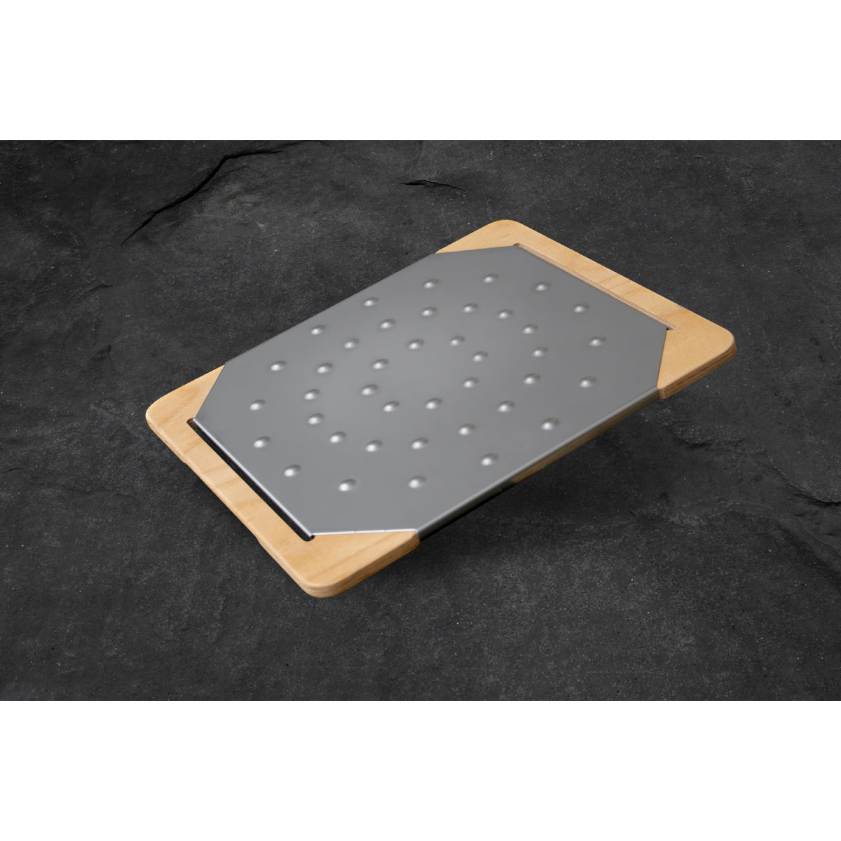 STIL CASA Stil casa, Set 10 Schneidebretter für Pizzen und Focaccia, Holzständer, Edelstahlplatte 35.5x28x18 cm (LxBxH); mehrfarbig; 10 Stück / Pack