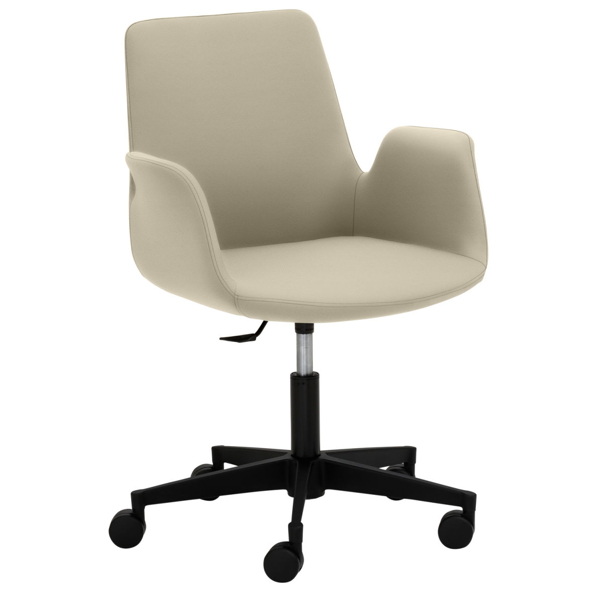 Mayer Sitzmöbel Sessel Drehsessel pflegeleichter Mikrofaser-Stoff in lederähnlicher Optik 65x65x82 cm (BxTxH); Sitz taupe, Gestell schwarz