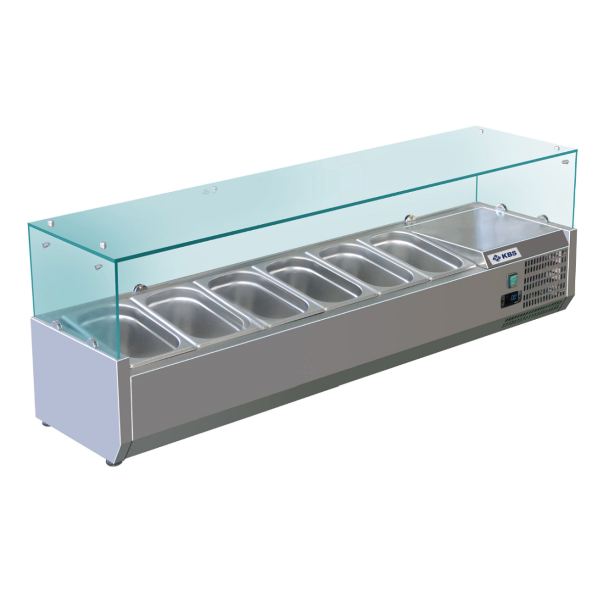 KBS Kühlaufsatz RX1500 (Glas) 150x43.5x39.5 cm (BxHxT); silber