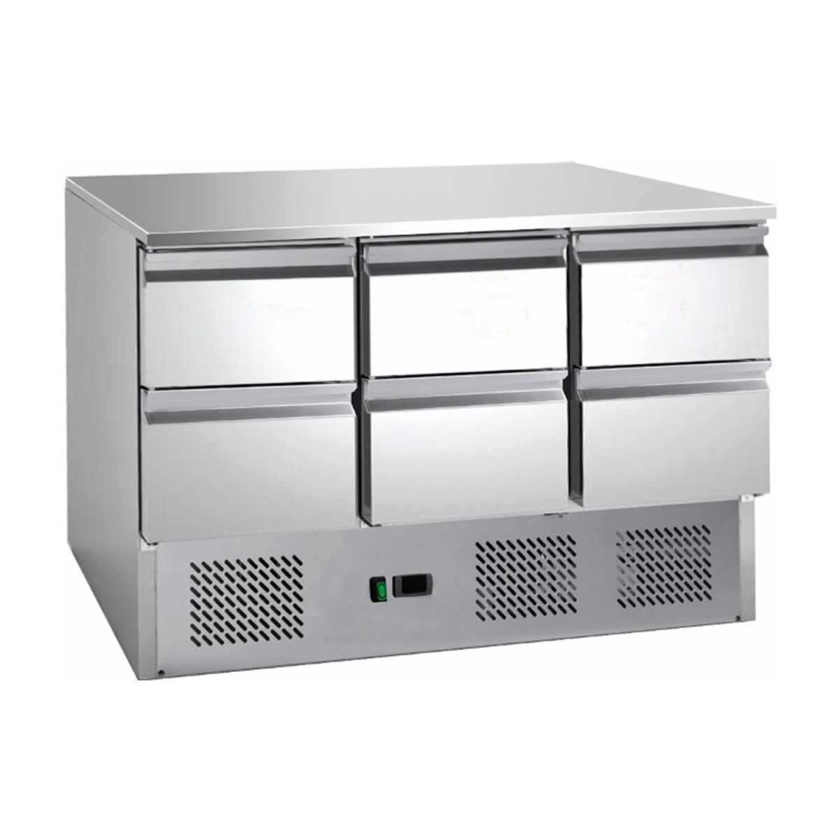 A&S Polarny Saladette mit eingebauter Kühlung , 164 Liter; 164000 ml, 136.5x85x70 cm (BxHxT); silber