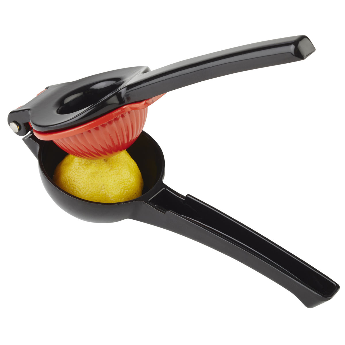 APS Limetten- und Zitronenpresse, Aluminium-Druckguss; 21x7x5 cm (LxBxH); rot/schwarz; rechteckig