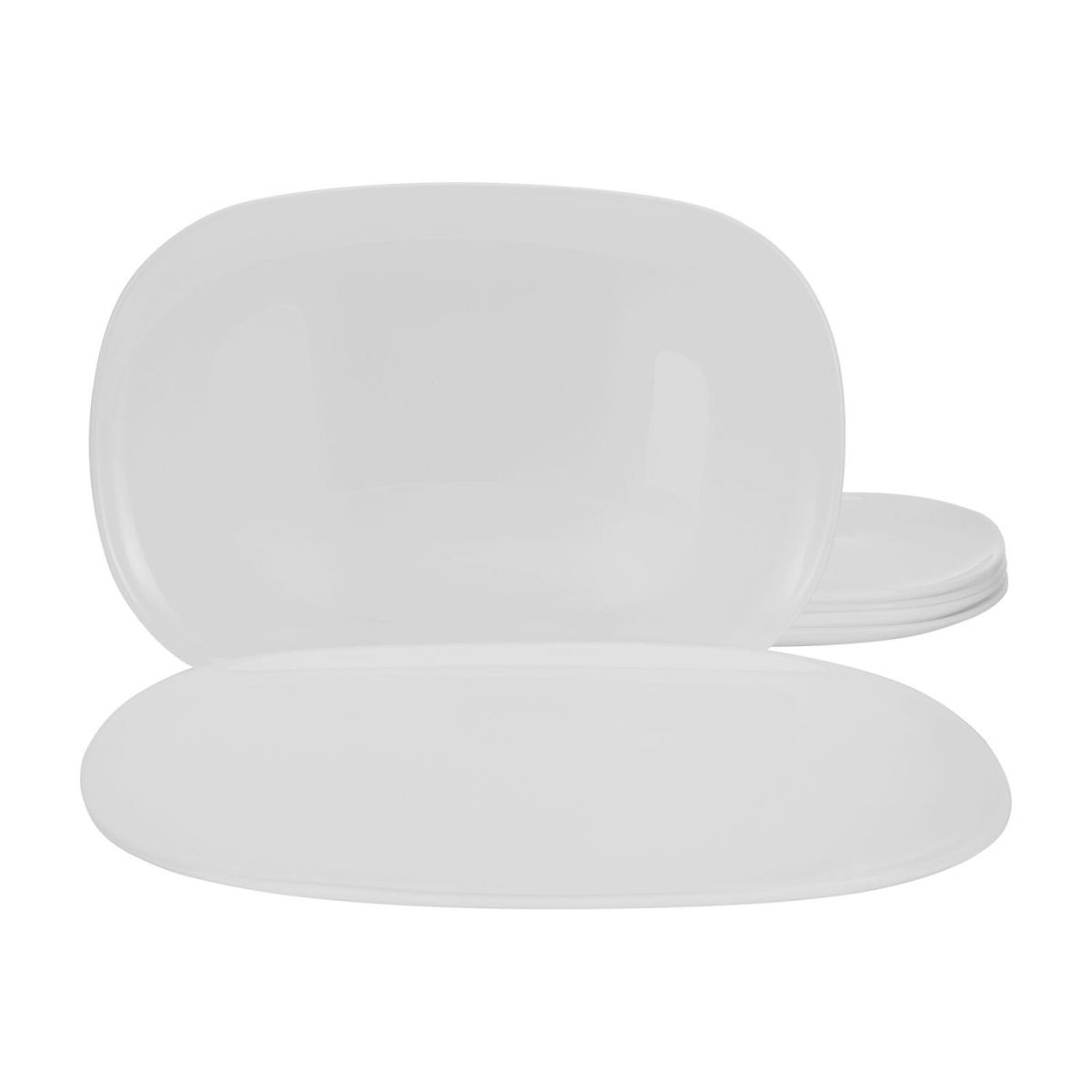 CreaTable Italien Party - Burgerteller 34 cm 6-tlg 34x24x2.5 cm (LxBxH); weiß; 6 Stück / Pack