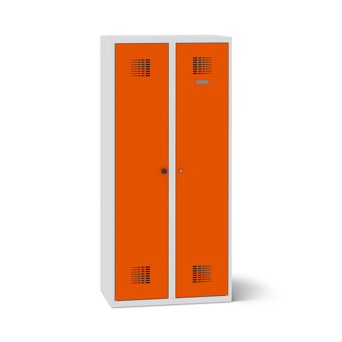 rotstahl Doppelspind mit lichtgrauem Korpus 60x50x180 cm (BxTxH); orange
