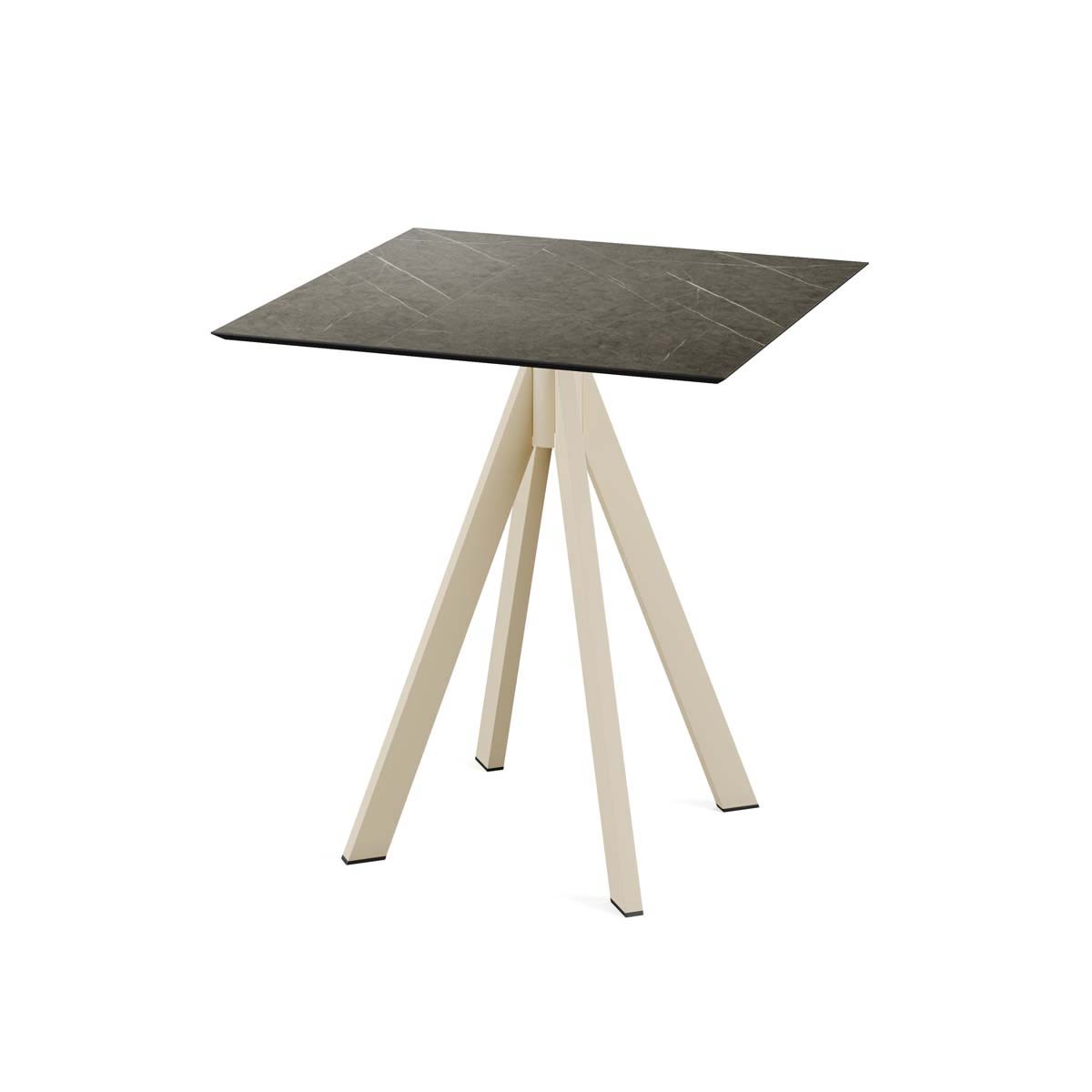 Feros Terrassentisch Infinity Sand Gestell + HPL quadratisch 70x70x73.2 cm (LxBxH); braun; quadratisch