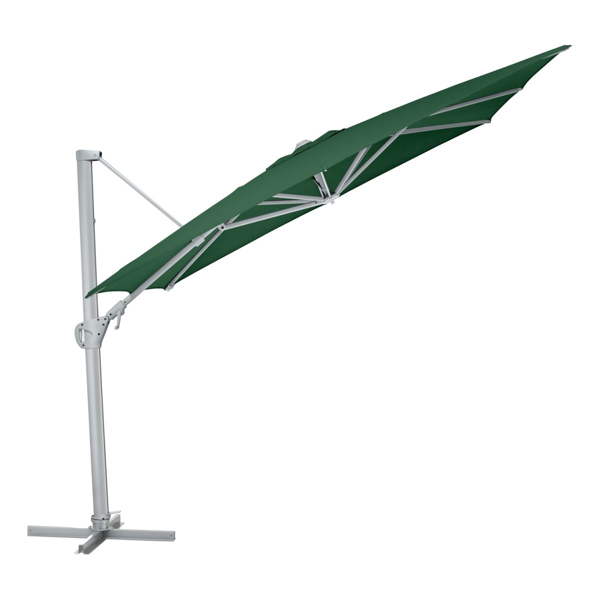 KETTLER Schirm UPF 50+ EASY SWING , mit PU-Beschichtung 300x300x260 cm (LxBxH); grün; Gestell silber; quadratisch; 3 Stück / Pack