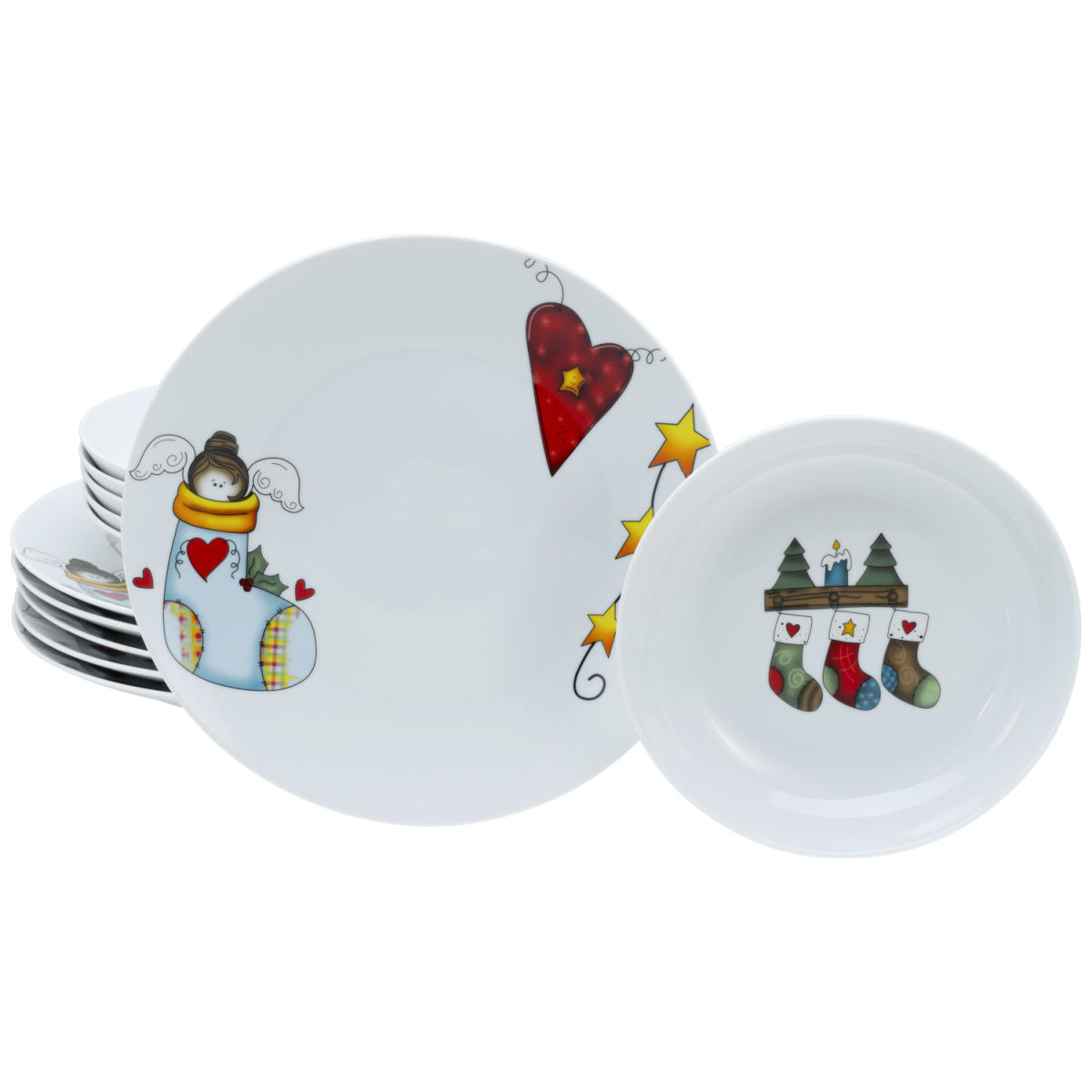 Calze Luna - servizio da tavola 12 pezzi CreaTable; multicolore