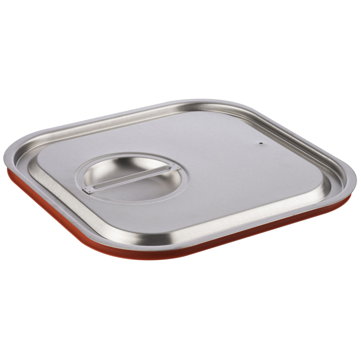 APS GN 2/3 Transport-Steck-Deckel, Edlestahl mit Silikondichtung GN 2/3, 35.4x32.5 cm (LxB); silber/rot; rechteckig