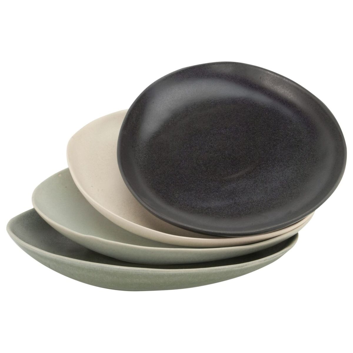 CreaTable PIETRA Bunt - Speiseteller 4-tlg 27x20x3 cm (LxBxH); mehrfarbig; organisch