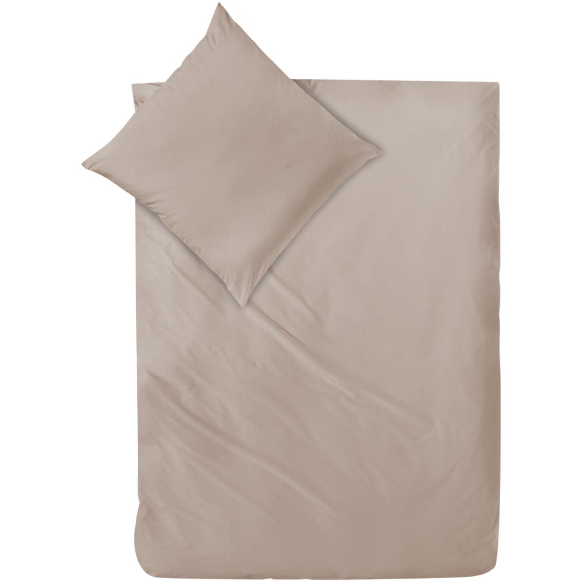 Decoper Decoper ® Mako-Satin Bettwäsche-Set aus 100% Baumwolle 135x200 cm (BxL), 80x80 cm (LxB); taupe