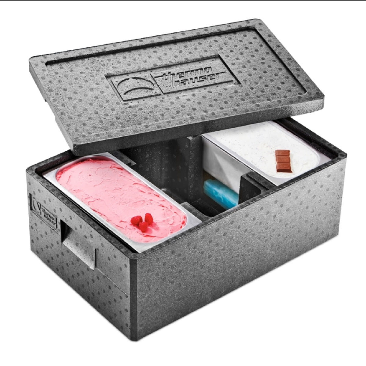 thermohauser thermohauser EPP-Thermobox Eiscreme Standard, mit Deckel, 59,5 x 39,5 x 26,6 cm 61.1 l, 59.5x39.5x26 cm (LxBxH); schwarz