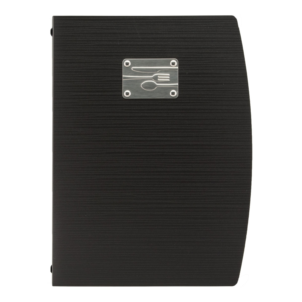 Copertina Menu A4 Rio - Verde - Placca con posate inclusa - 4 facciate Securit; 25x34 cm (LxH); nero