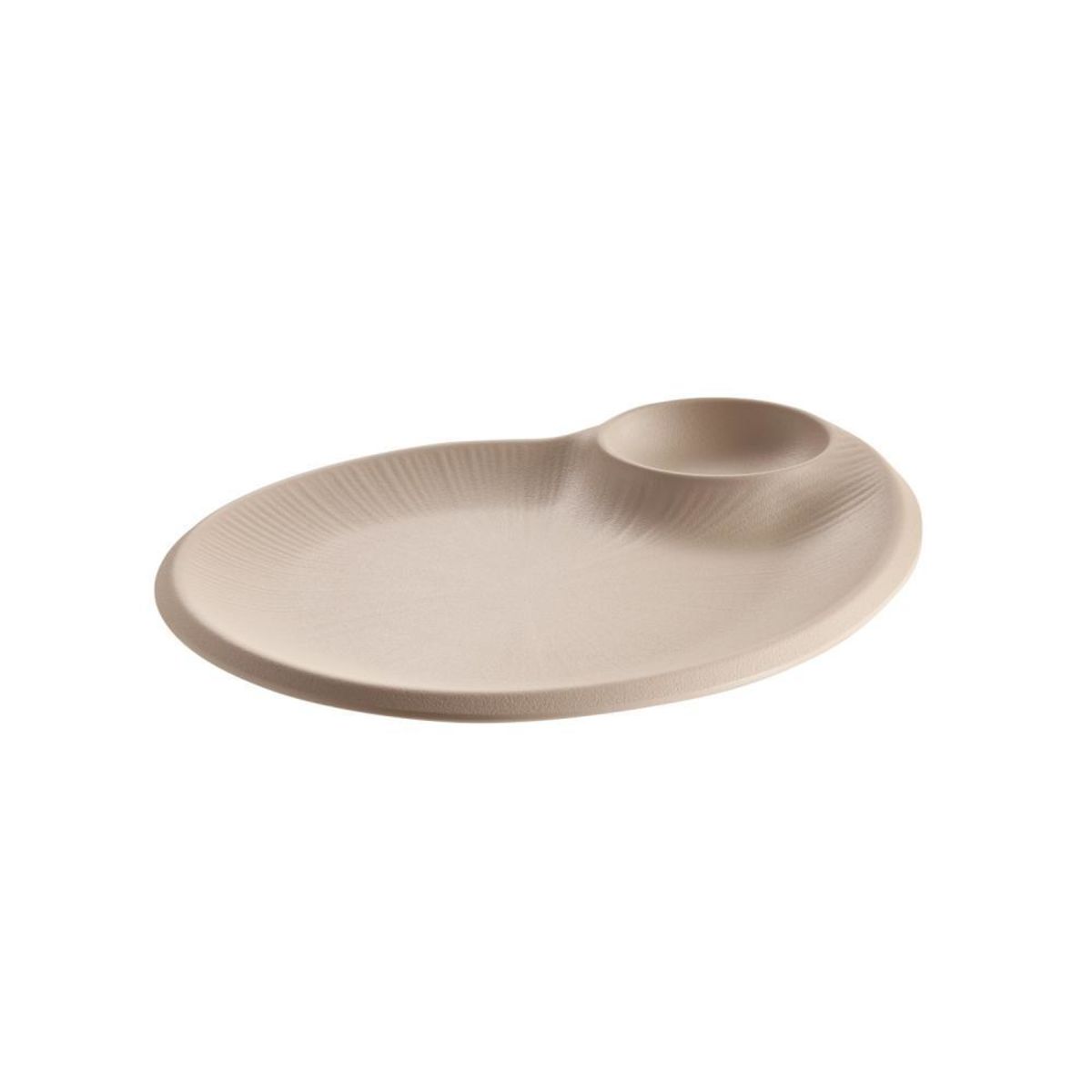 APS Teller NERO, Melamin, mit Dipschälchen 60 ml, 30x25x2.5 cm (LxBxH); beige; organisch