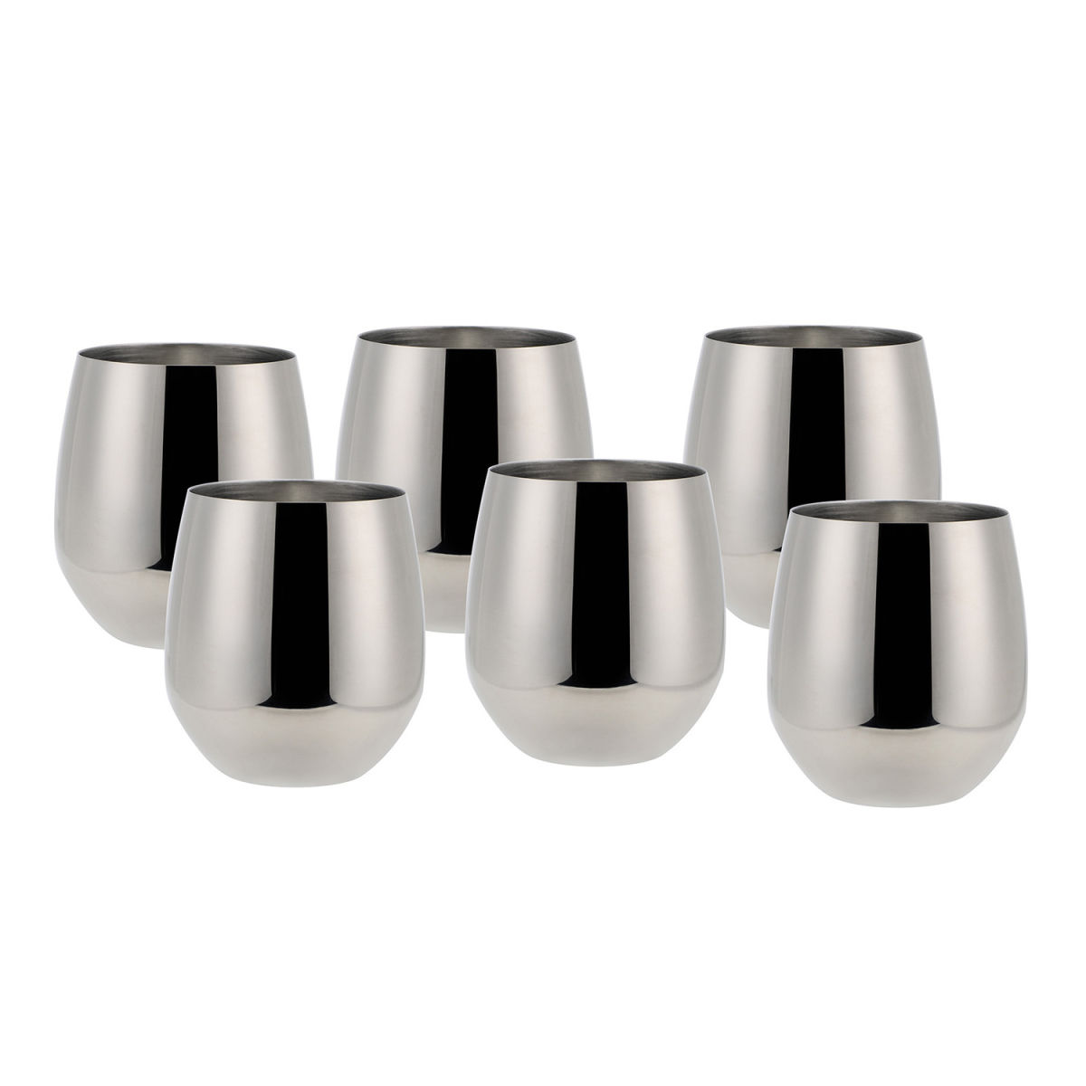 ECHTWERK Weingläser 500 ml, 7.5x10 cm (ØxH); silber; 6 Stück / Pack