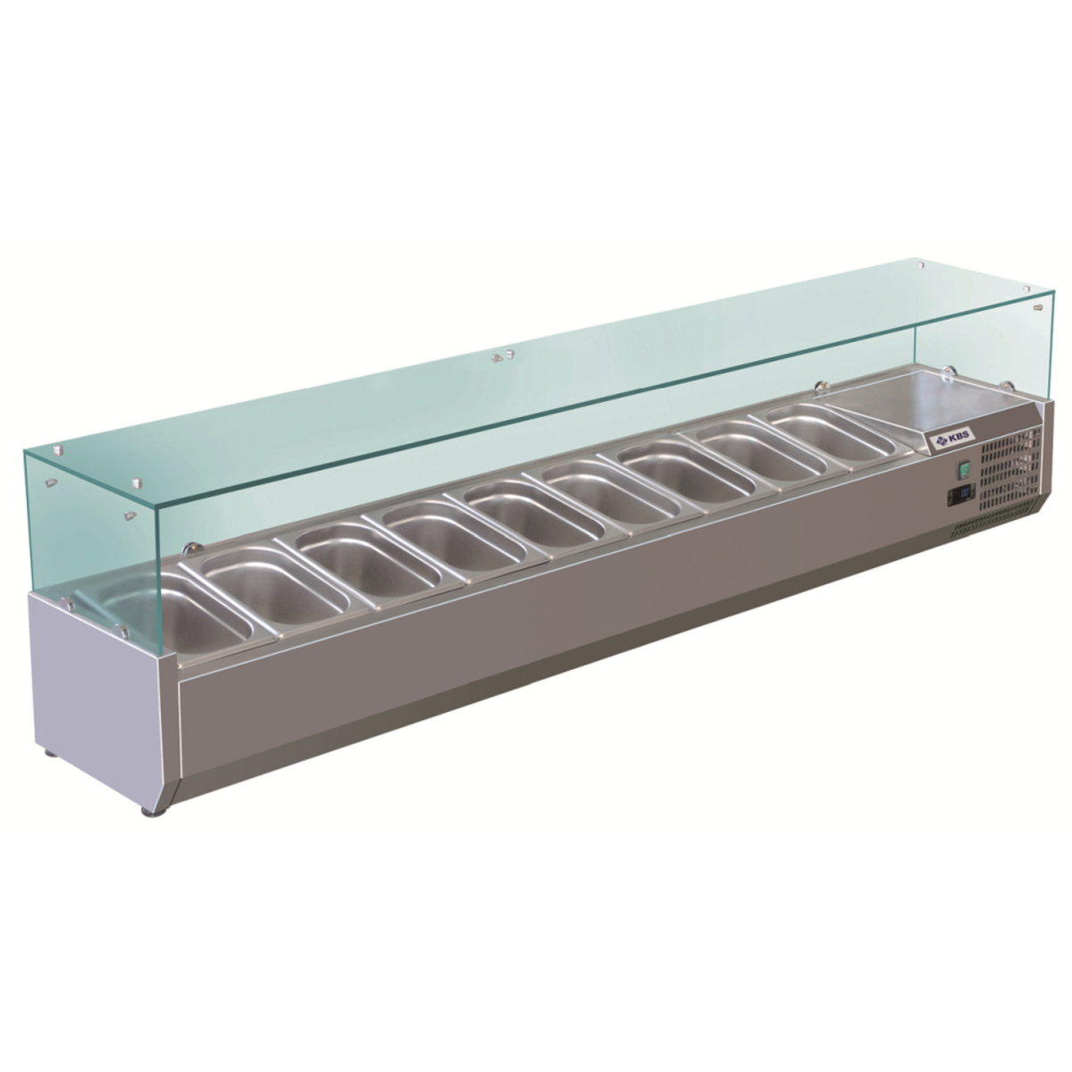 KBS Kühlaufsatz RX2000 (Glas) 200x43.5x39.5 cm (BxHxT); silber