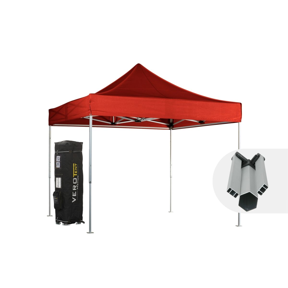VeroTENT VeroTENT Faltpavillon 3x3m Starter mit Dach 300x300x330 cm (LxBxH); rot