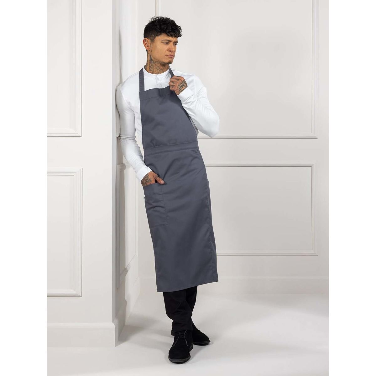 Le Nouveau Chef Koksschort Atlanta ; 100x110 cm (LxB); grijs