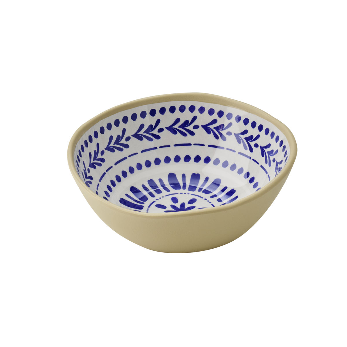 APS Schale -FLORYN-; 500 ml, 16x16x6.5 cm (LxBxH); weiß/beige/blau