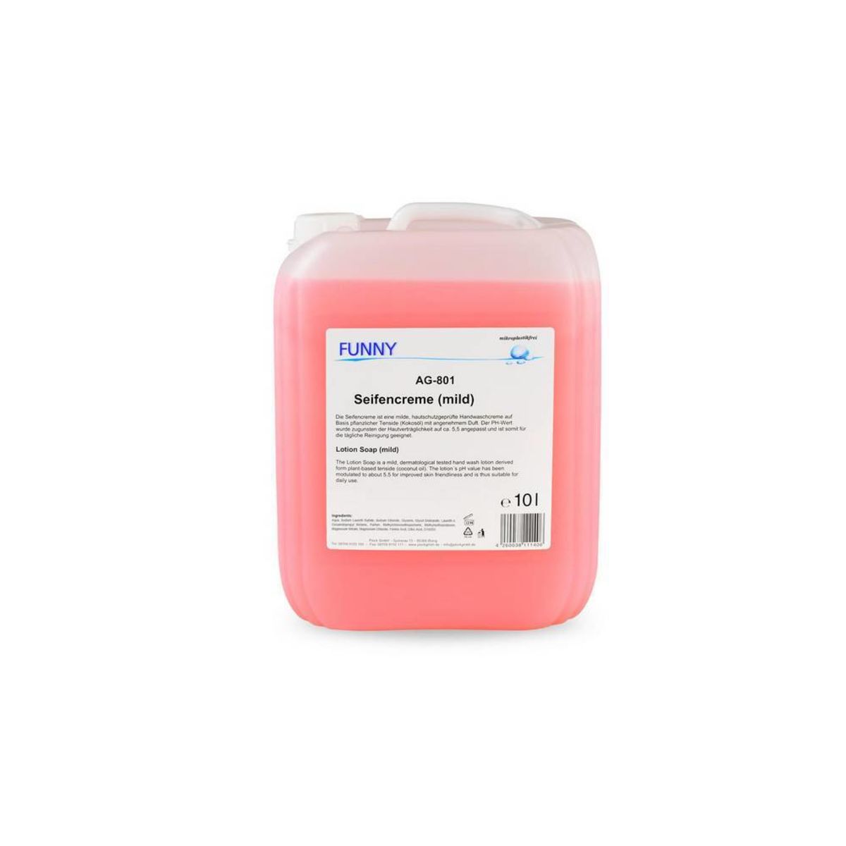 Plock Seifencreme mild 10 Liter 10000 ml; rosa