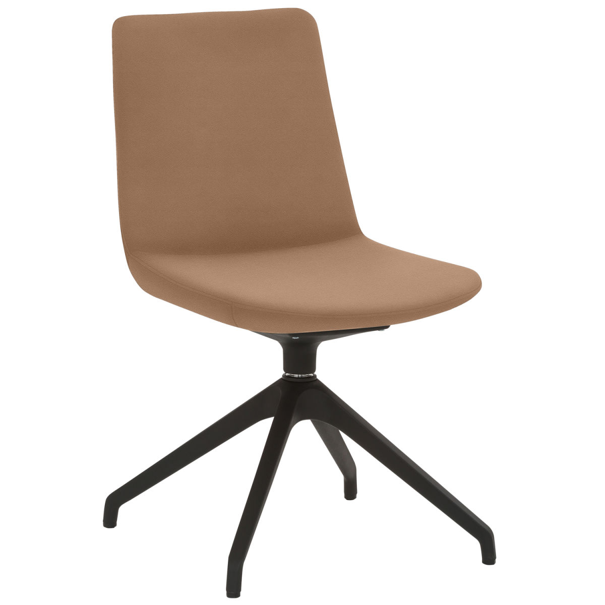 Mayer Sitzmöbel Stuhl Sternfuß-Gestell Mikrofaser in Lederoptik 48x55x85 cm (BxTxH); Sitz hellbraun, Gestell schwarz