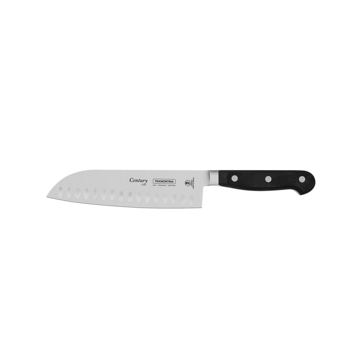 TRAMONTINA Santokumesser Century Klingenlänge 18 cm, 30.6 cm (L); silber/schwarz