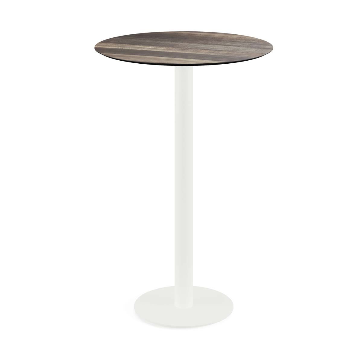 Feros Urban Stehtisch Weiß Gestell + HPL rund 109.2x70 cm (HxØ); hellbraun; rund
