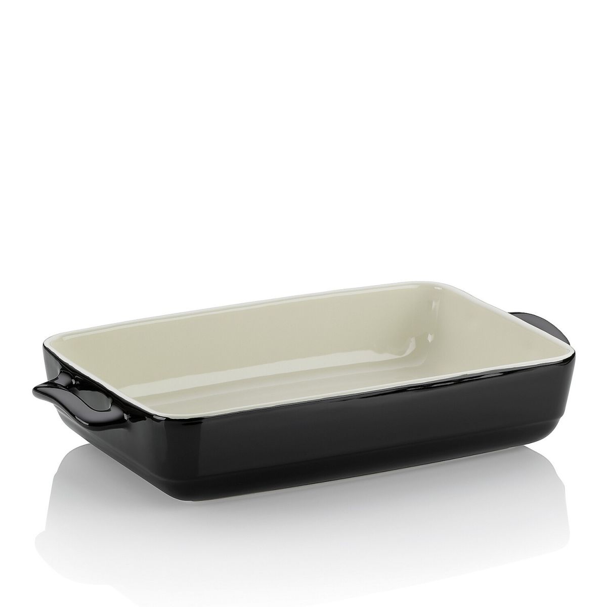 kela Servier-und Auflaufform Malin Keramik 5700 ml, 37.5x22x7 cm (LxBxH); schwarz; rechteckig