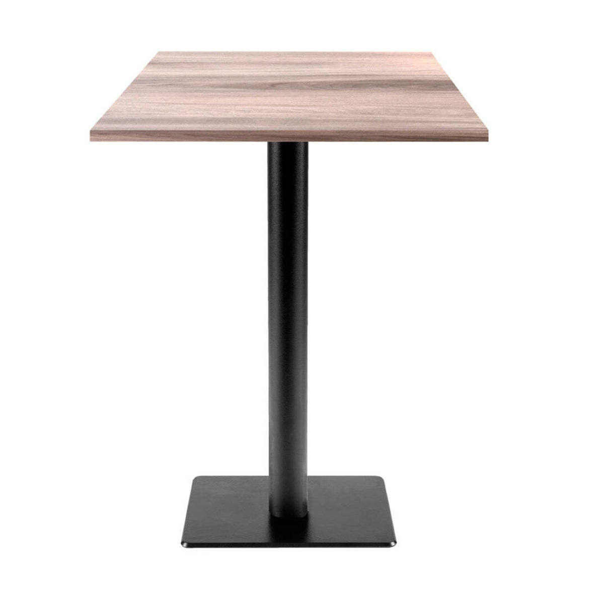 RestooTab Stehtisch Milan T quadratisch - Dekor Holz 60x60x113 cm (LxBxH); Platte eiche/hellgrau, Gestell schwarz; quadratisch