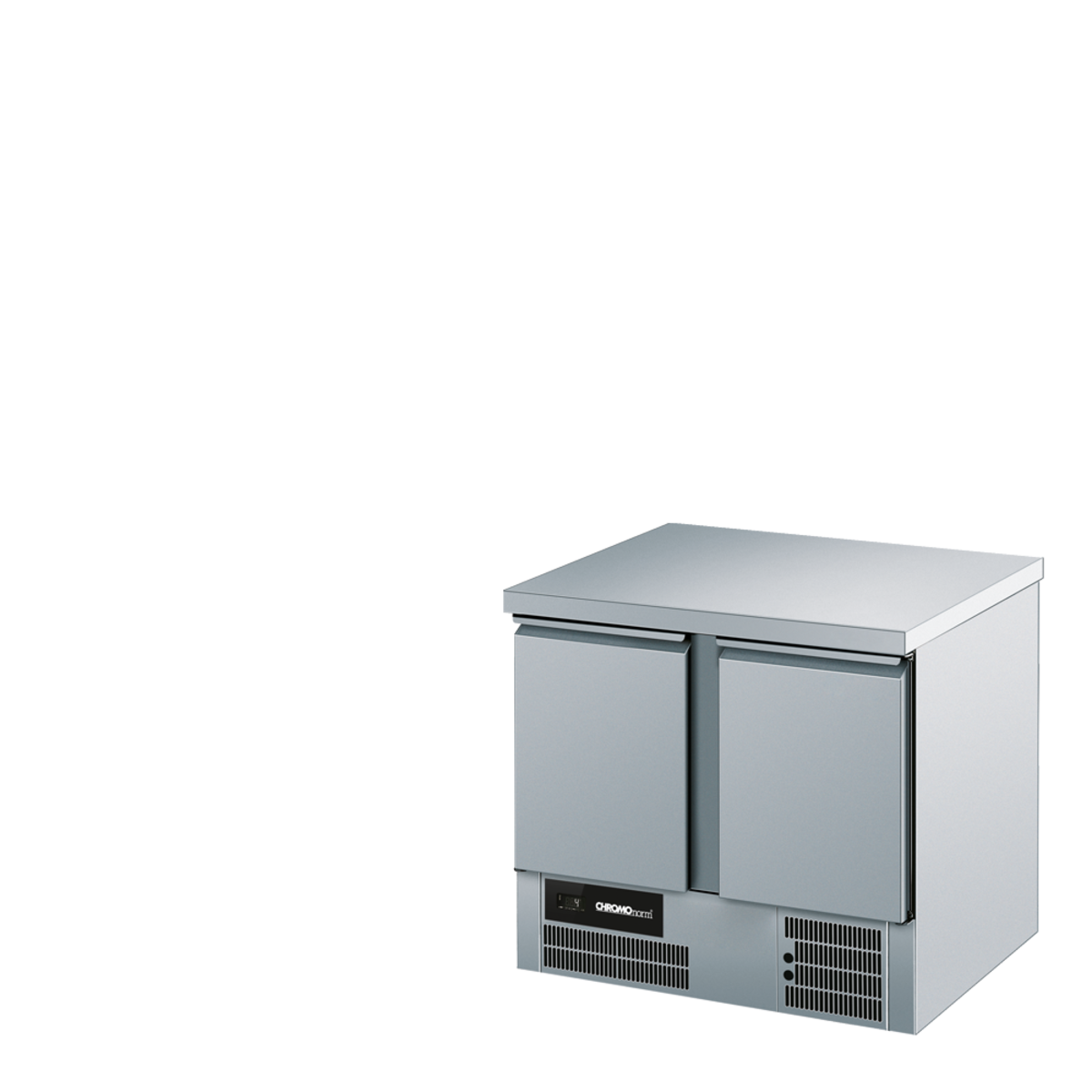 CHROMOnorm Kühltisch BR 795, GN 1/1, 2 Türen, mit Tischplatte Allseits Ab 130 ml, 95x85x70 cm (BxHxT); grau