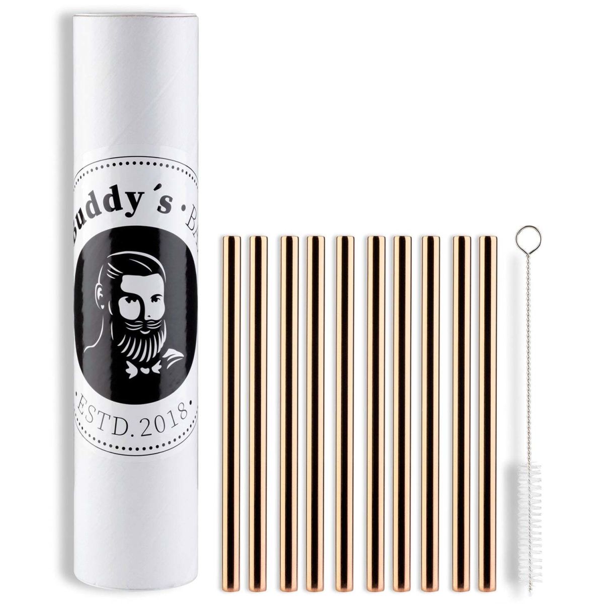 Buddy’s Bar Trinkhalme 11er Set, Edelstahl; 0.8 cm (L); kupfer
