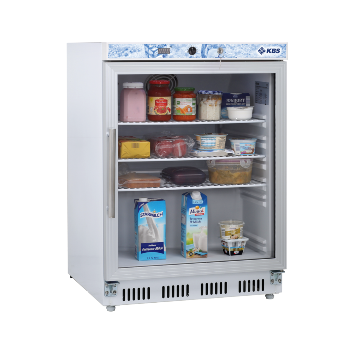 KBS Glastürkühlschrank KBS 202 GU 129 l, 60x85x60 cm (BxHxT); weiß
