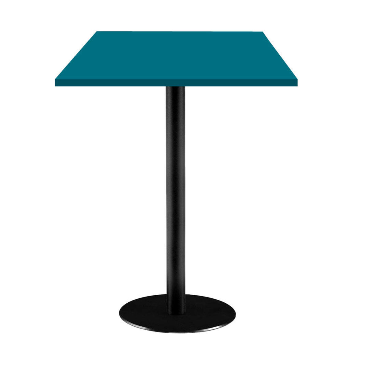 RestooTab Stehtisch Rome quadratisch - Dekor Uni 60x60x113 cm (LxBxH); Platte blau, Gestell schwarz; quadratisch