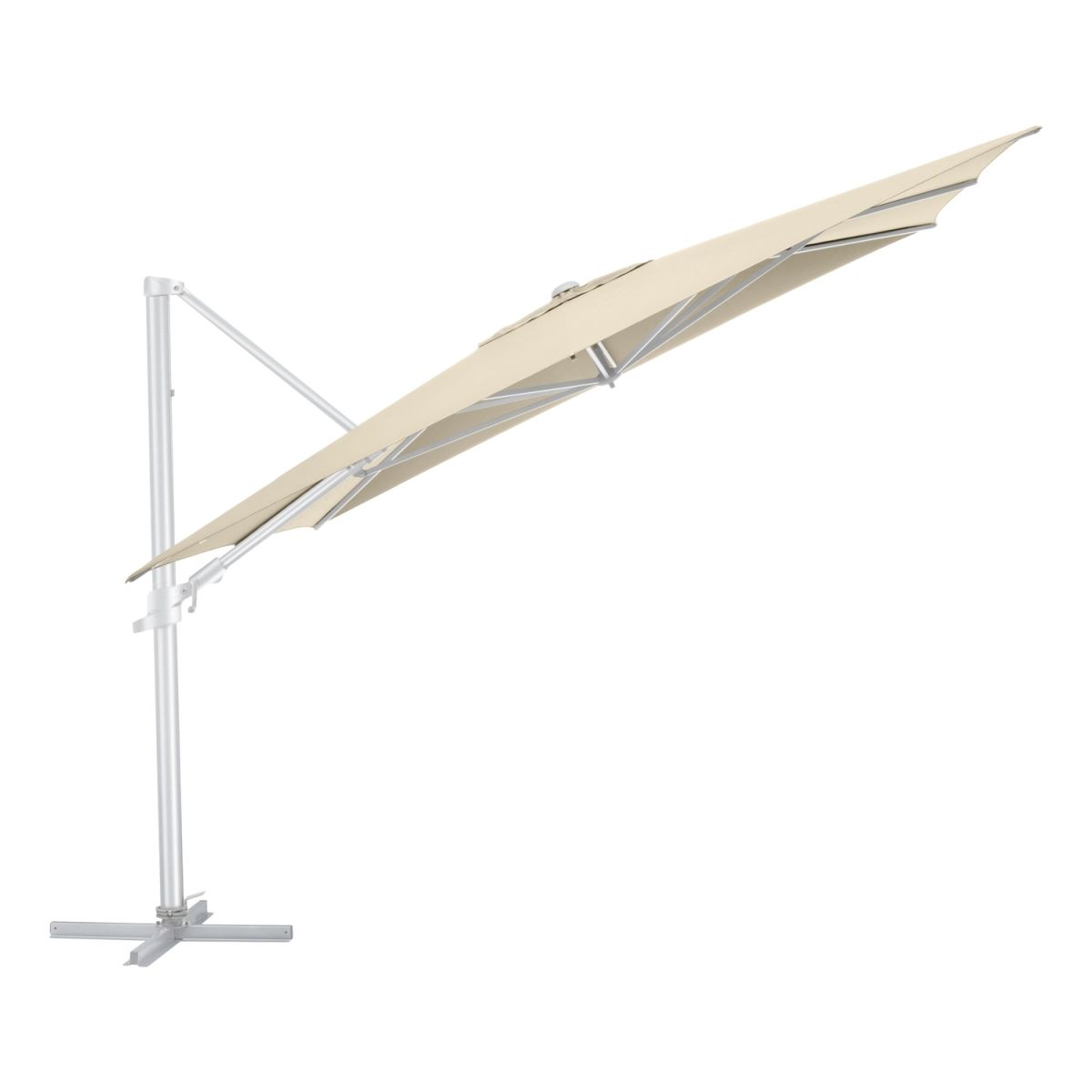 KETTLER Schirm UPF 50+ EASY FLEX , mit PU-Beschichtung 300x300x260 cm (LxBxH); natur; Gestell silber; quadratisch; 3 Stück / Pack
